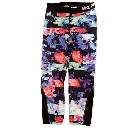 NIKE Pro Multicolor Floral Print Leggings Small - Picture 2 of 12